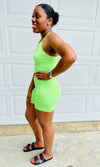 Josie Biker Short Set- Lime Green