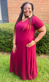 Ready for Anything Maxi Dress- Burgundy (1X-3X)