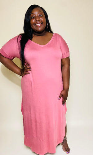 Zandi Maxi Plus Size- Dusty Rose