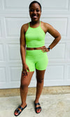 Josie Biker Short Set- Lime Green