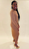 Khloe Dress & Cardigan Set- Camel