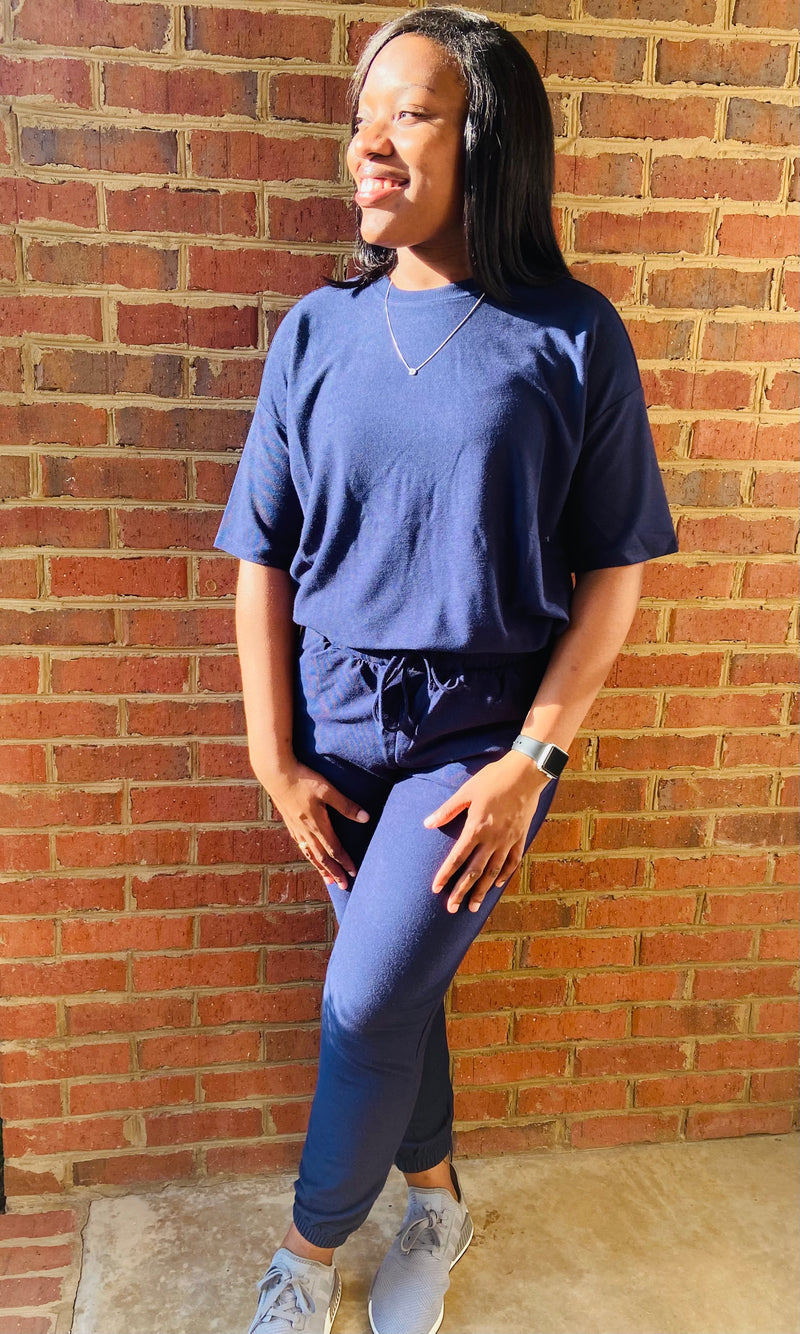 Terri Jogger Set- Navy (S-XL)