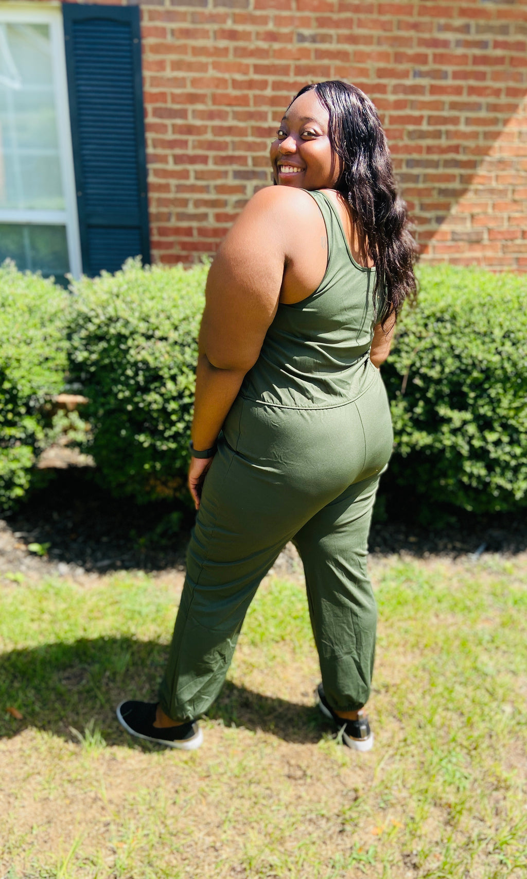 Simply Put Jogger Jumpsuit- Olive