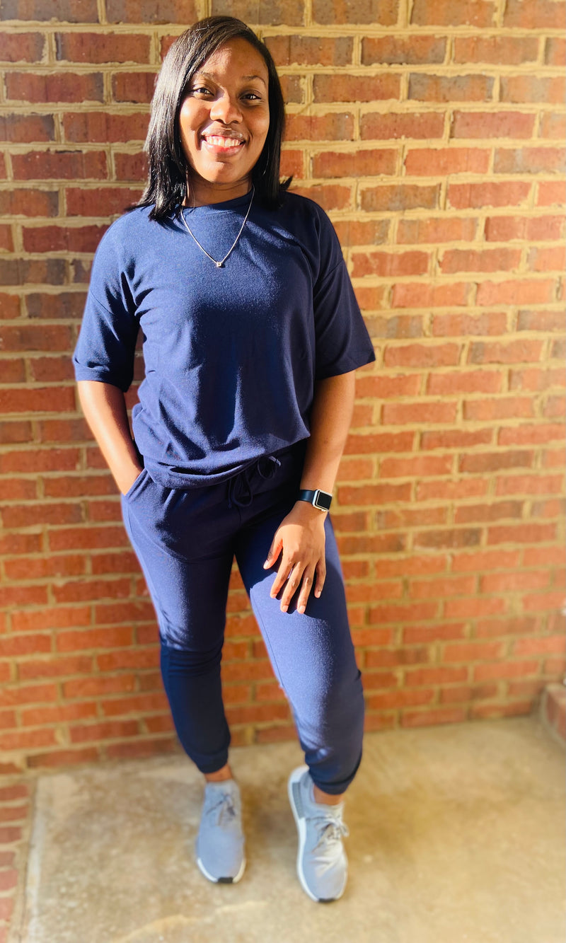 Terri Jogger Set- Navy (S-XL)