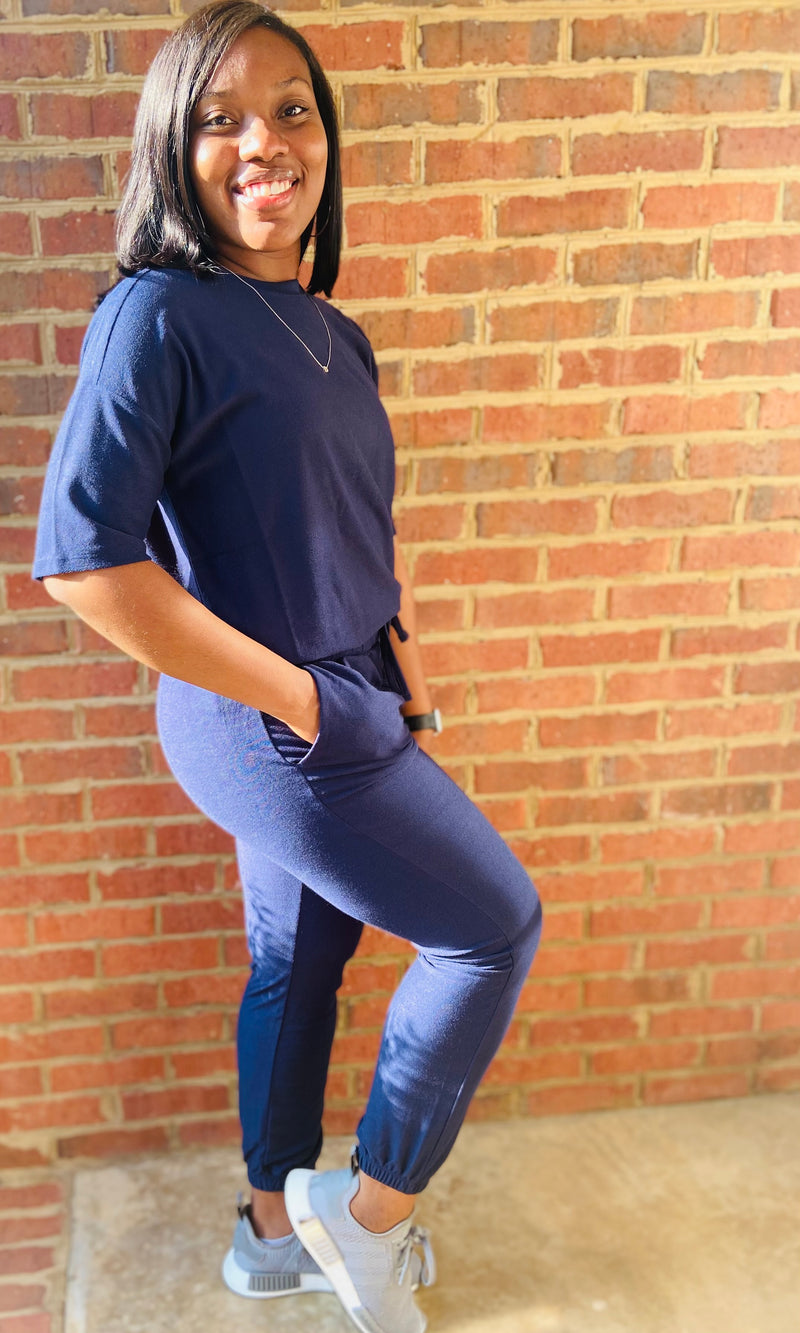 Terri Jogger Set- Navy (S-XL)