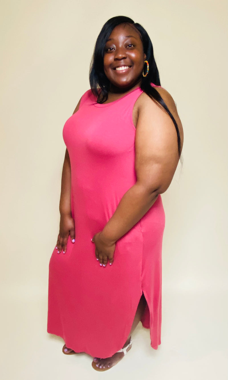 Spring Things Dress Plus Size- Rose