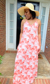 Coral Cloudy Tie Dye Maxi Dress (S-3X)