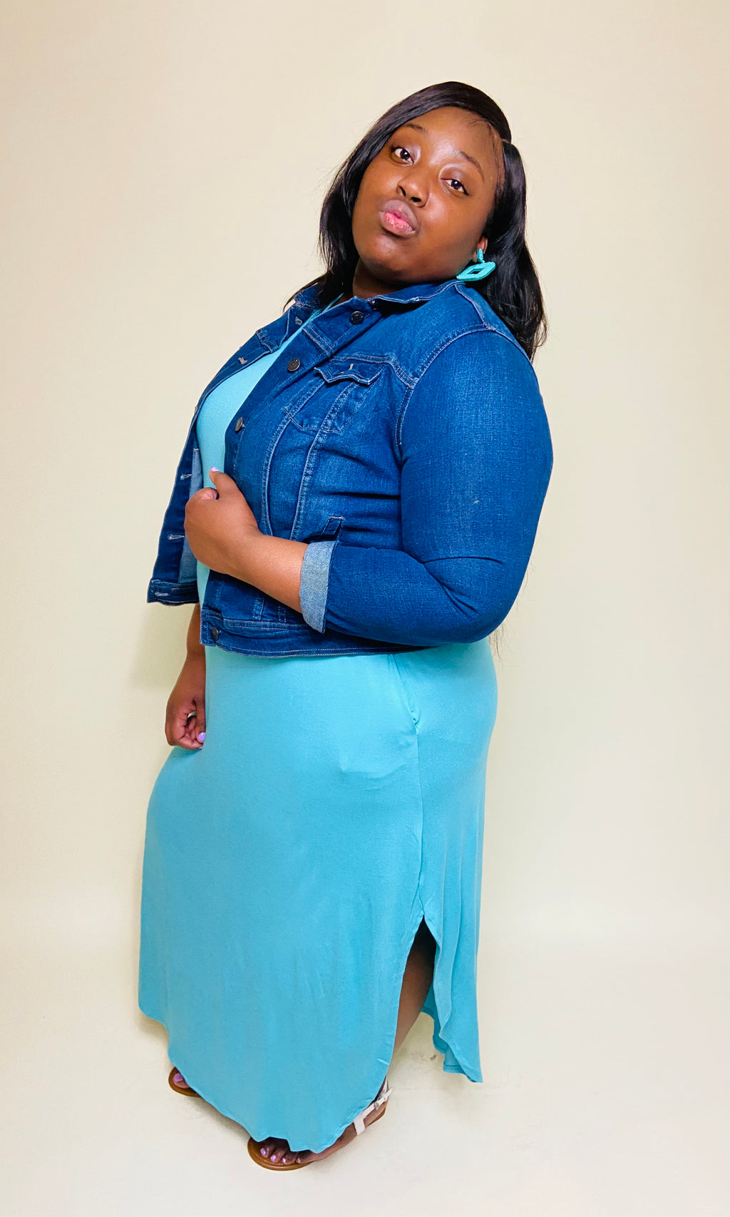 Spring Things Dress Plus Size- Ash Mint