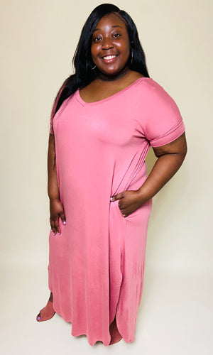 Zandi Maxi Plus Size- Dusty Rose