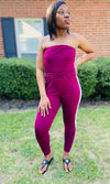 Jumping to Conclusions Jumpsuit- Burgundy