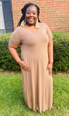 Ready for Anything Maxi Dress- Mocha (1X-3X)