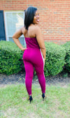 Jumping to Conclusions Jumpsuit- Burgundy