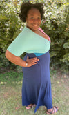 Blocked Maxi- Blue Combo (Plus Size)