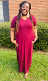 Ready for Anything Maxi Dress- Burgundy (1X-3X)