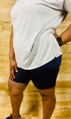 Kelly Simple Biker Shorts- Navy (Plus Size)