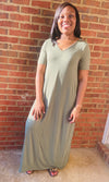 Ready for Anything Maxi Dress- LT Olive (S-XL)