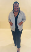 Chelsie Cardigan(1X-3X)- Heather Grey