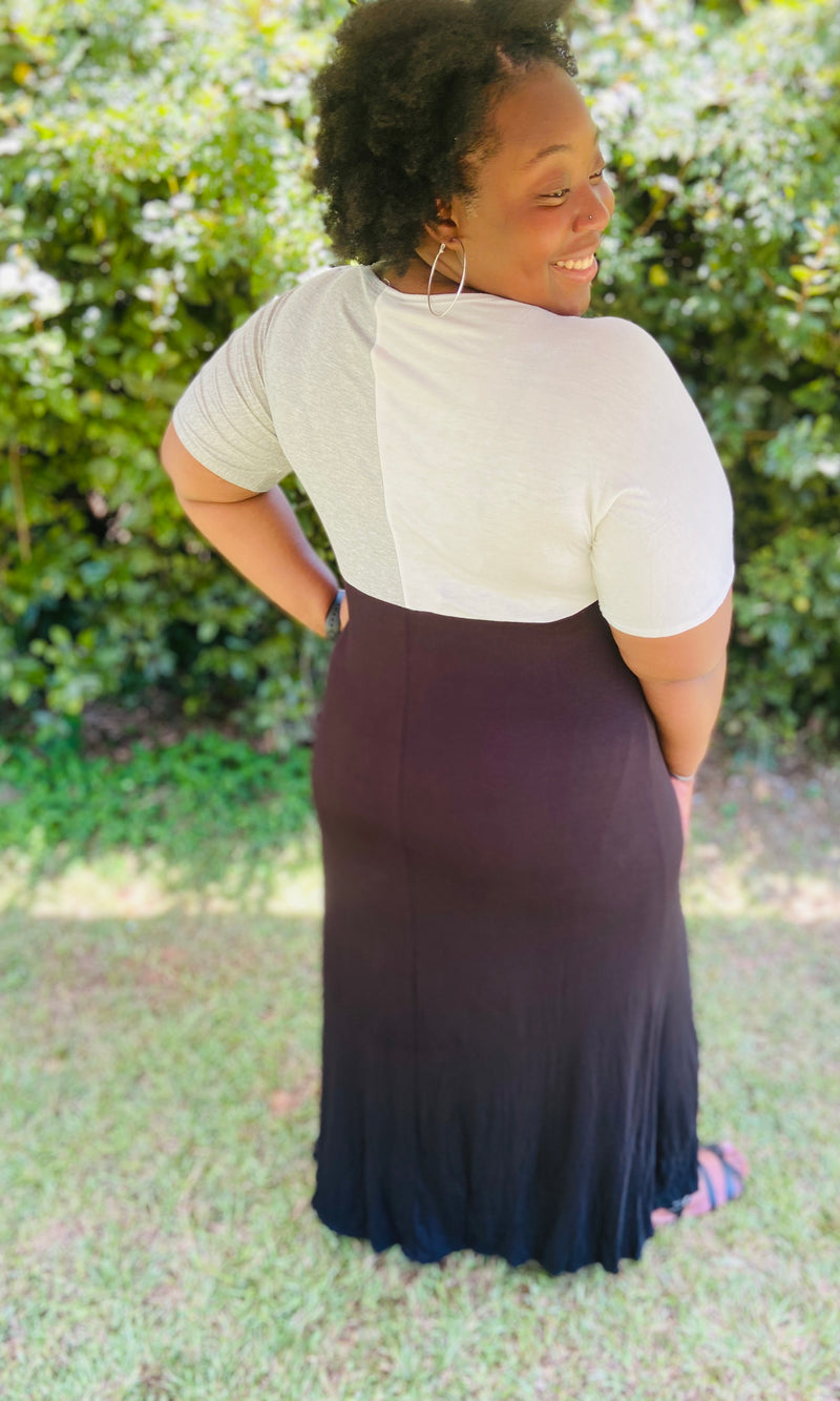 Blocked Maxi- Black Combo (Plus Size)