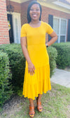 Layered Dazed Dress- Mustard