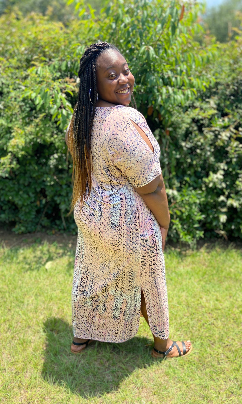 Peachy Coral Maxi Dress- Plus Size